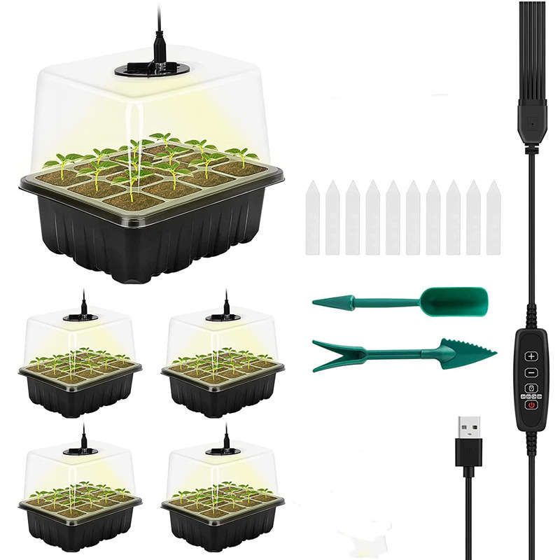 One tow five, green black optional, multi-function seedling box light with LED plant grow light, suitable for home gardening