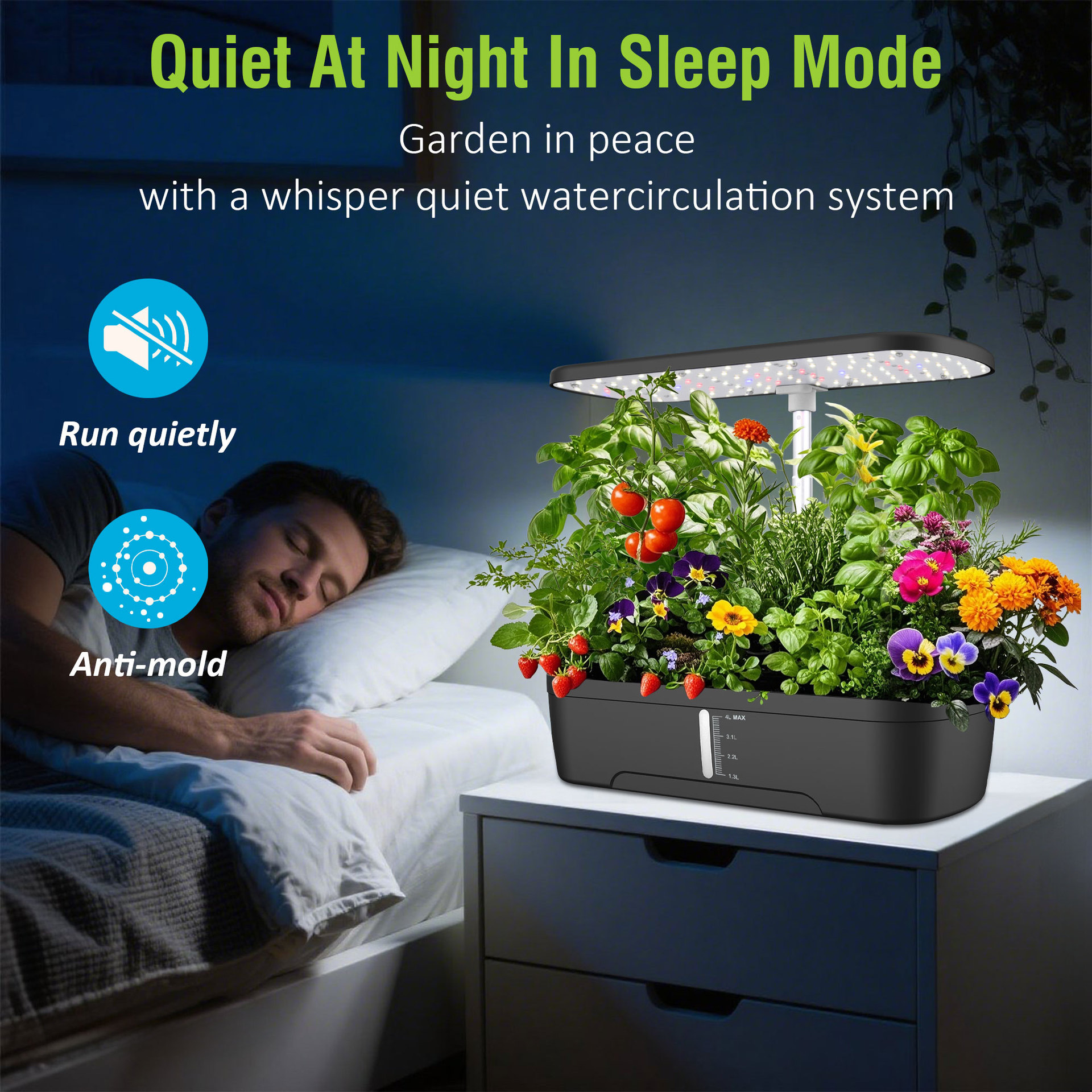 Hot Sale 12-Hole Smart Mini Greenhouse Kit Durable Indoor Home Plant Seed Growing with Water Irrigation System