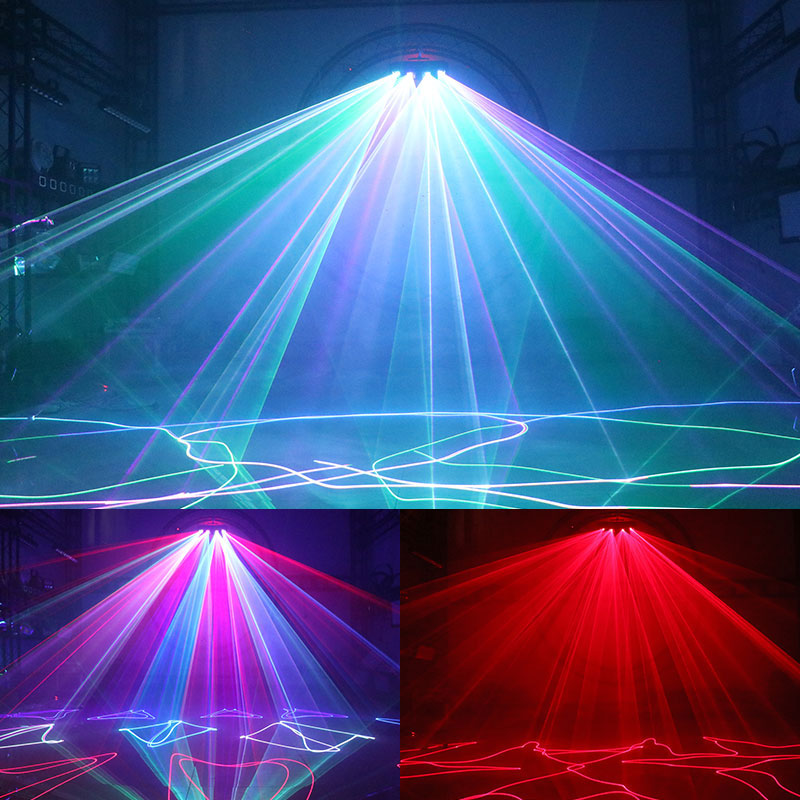 Fan Shaped DJ Laser Party Light 51 Patterns DMX512 Controlled Projector with Fan Wave Zoom Dot Flip and Tunnel Effects for Clubs Bars and Events