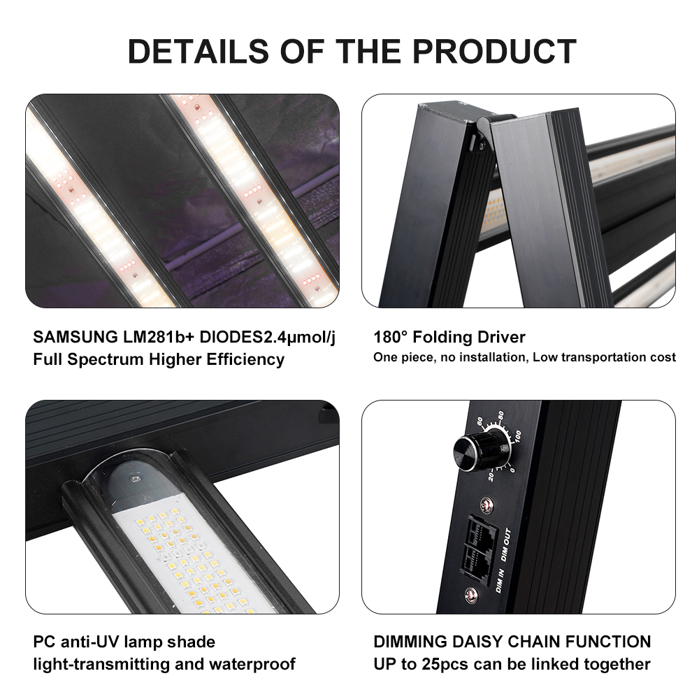 Meijiu Advanced 720W Full Spectrum LED Grow Lights with Separate Control Function for Professional Horticulture Applications