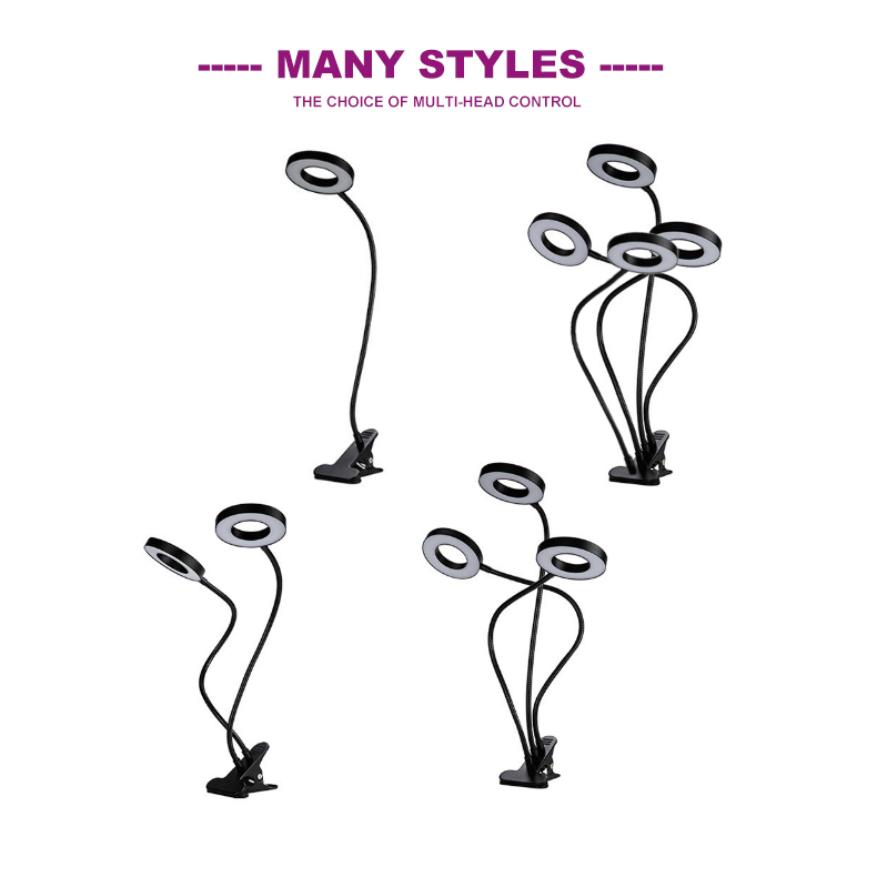 Dual-Head USB Timed Dimming LED Grow Lights for Indoor Gardening - Clip-on Lighting Bloom