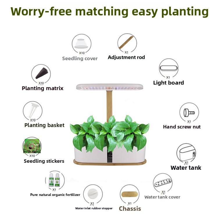 HOMEJOY Aero Smart Hydroponics Led Indoor Smart Mini Vegetable Home Garden Germination Hydrophonic Kit White Small Round