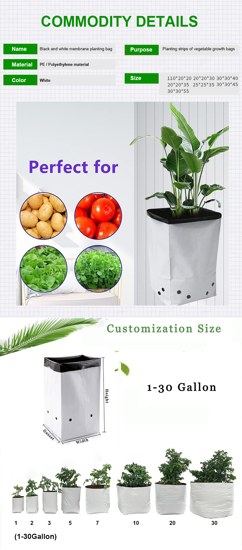 Customized Seed Spreader Bag for Seedlings Grow