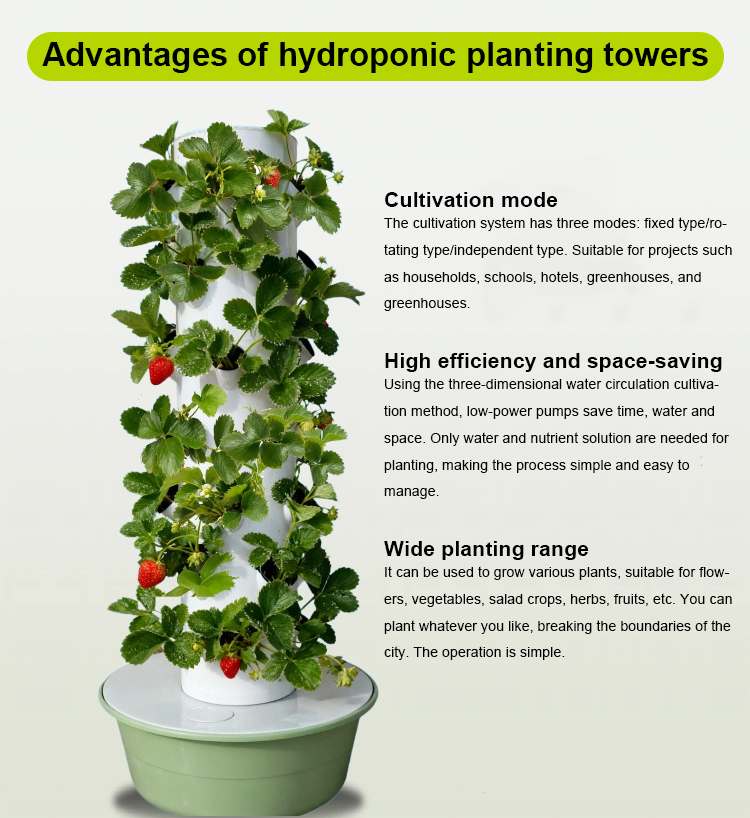 Home Garden Greenhouse Indoor Vertical Farming 6 8 10 Layer Hydroponic System Aeroponic Growing Tower with Net Pot Water Pump