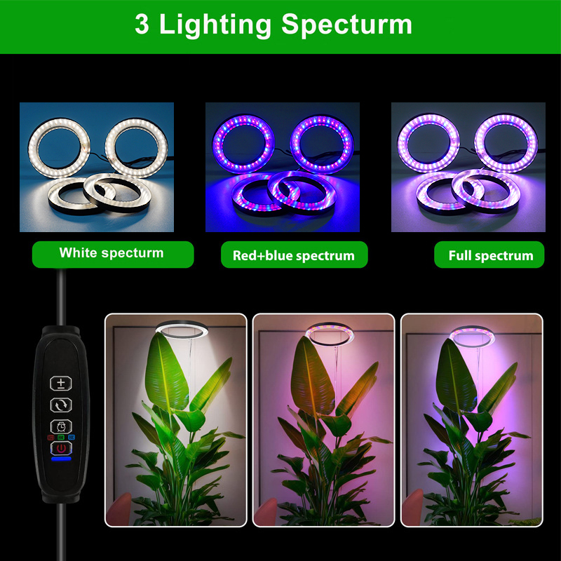 Samsung LM301B/LM301H Full Spectrum 4-in-1 Circular LED Grow Lights for Hydroponic Greenhouses