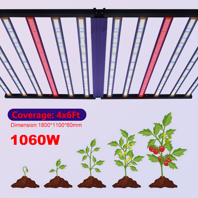 Full Spectrum 720W LED Grow Light Octopus Design Hydroponics Soil Based Growing Systems Dual Channel Canopy 1250W+25W FR UV