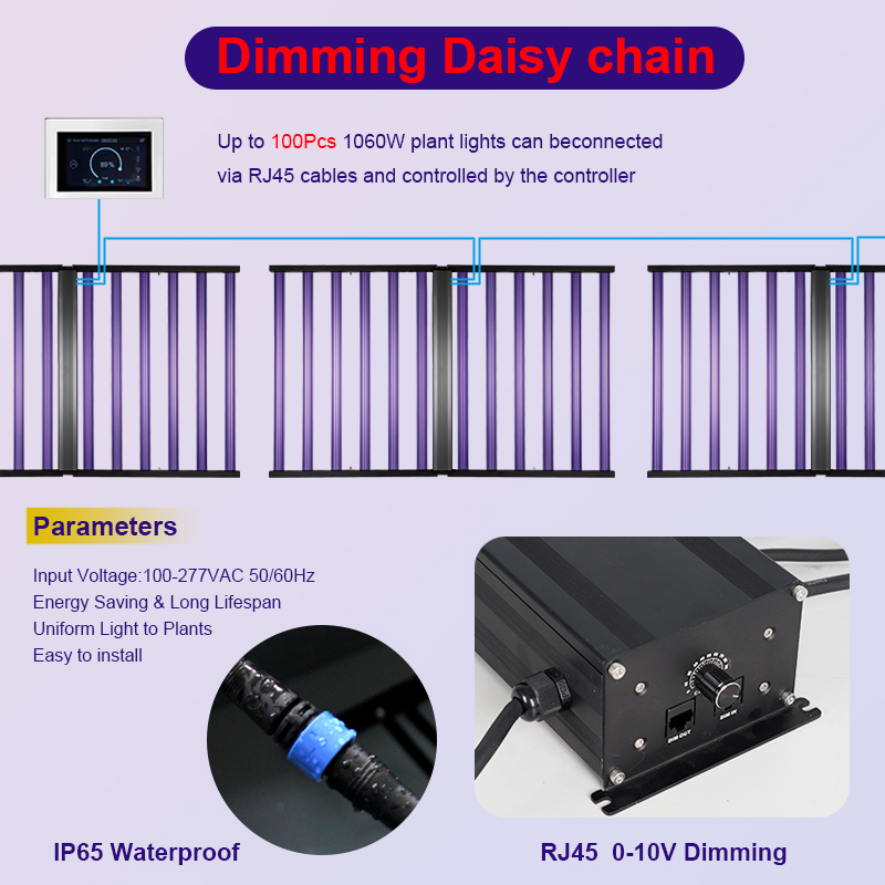 High Power IP65 Waterproof LED Grow for 1000W for LM281B Dimmable Plant Lamp for Greenhouse Hydroponic