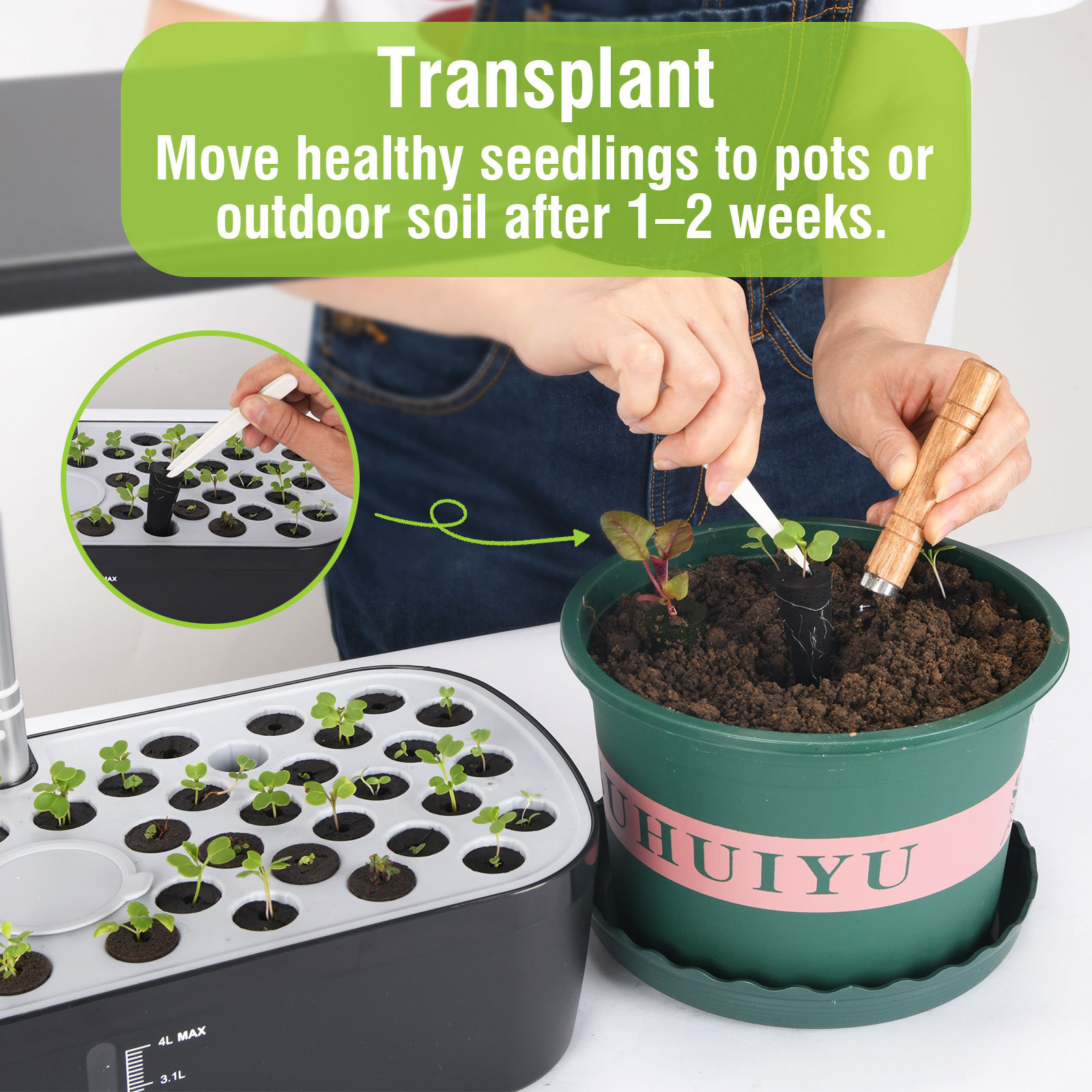 Hot Sale 12-Hole Smart Mini Greenhouse Kit Durable Indoor Home Plant Seed Growing with Water Irrigation System