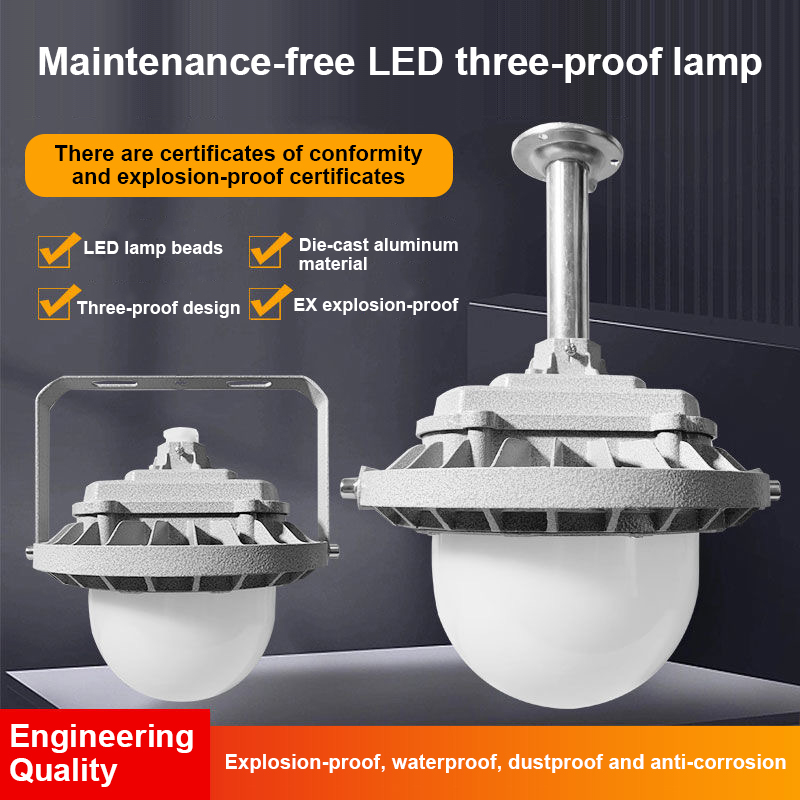 IP67 ATEX Explosion Proof Area Round High Bay Light Hanging Lamp With Mechanical Protection for Zone1 Zone2