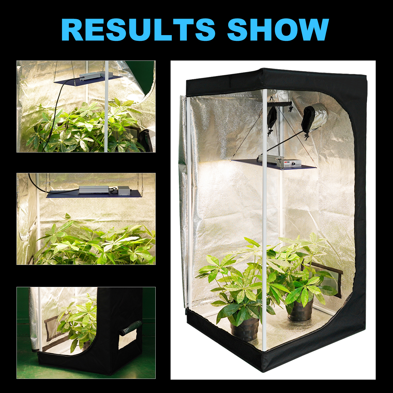 MEIJIU Hydroponics 40x40x160CM 600D Grow Tent