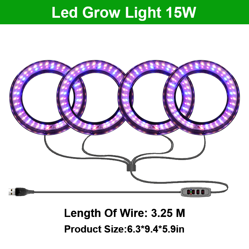 Samsung LM301B/LM301H Full Spectrum 4-in-1 Circular LED Grow Lights for Hydroponic Greenhouses