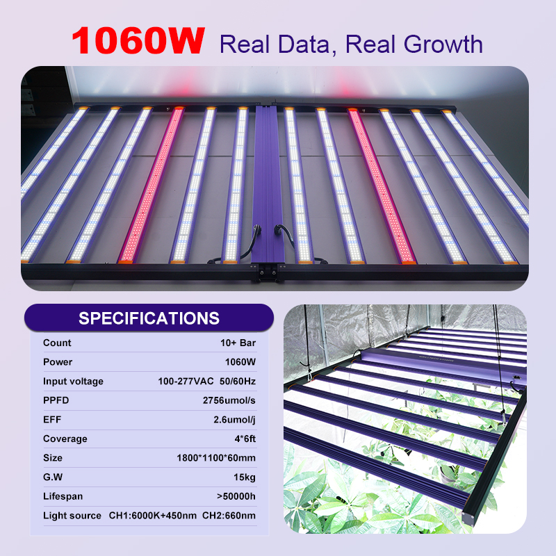 Full Spectrum 720W LED Grow Light Octopus Design Hydroponics Soil Based Growing Systems Dual Channel Canopy 1250W+25W FR UV