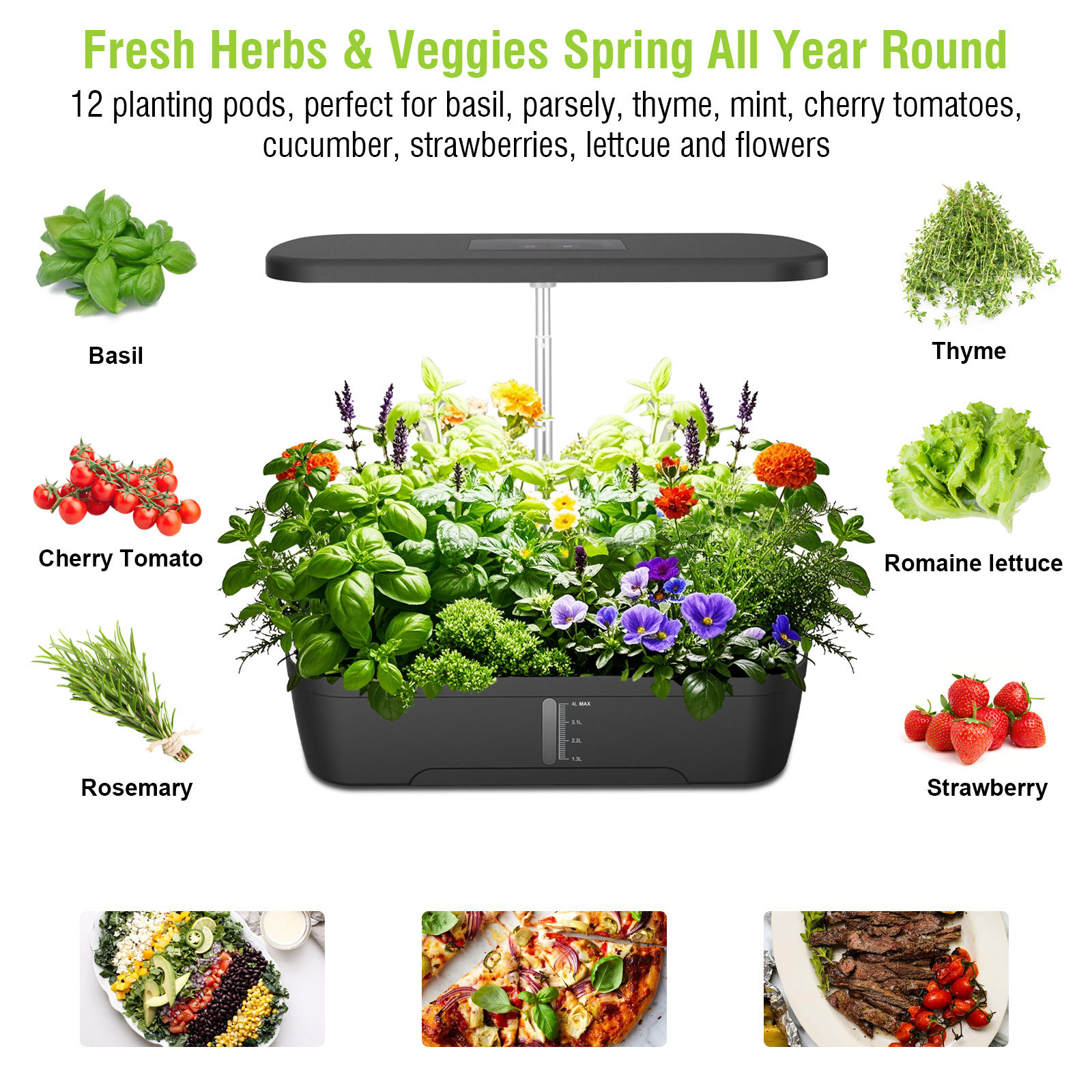 Hot Sale 12-Hole Smart Mini Greenhouse Kit Durable Indoor Home Plant Seed Growing with Water Irrigation System