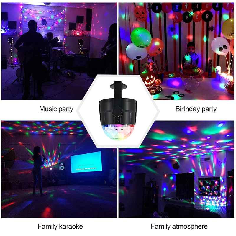 IR Remote Control LED Crystal Magic Ball Mini RGB Stage Lighting Effect Lamp Bulb Party Disco