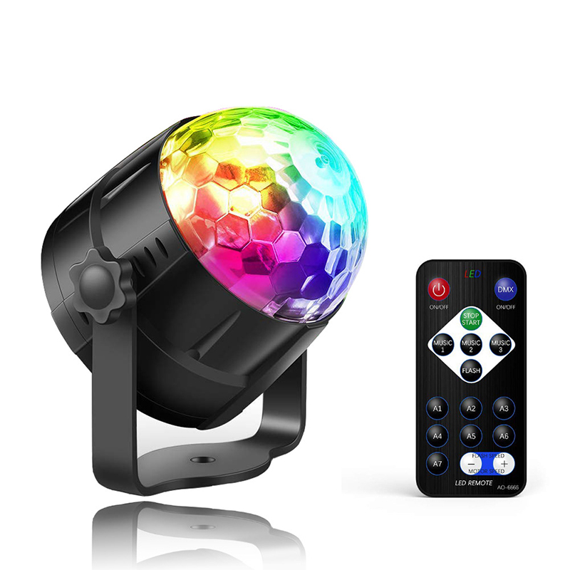 IR Remote Control LED Crystal Magic Ball Mini RGB Stage Lighting Effect Lamp Bulb Party Disco