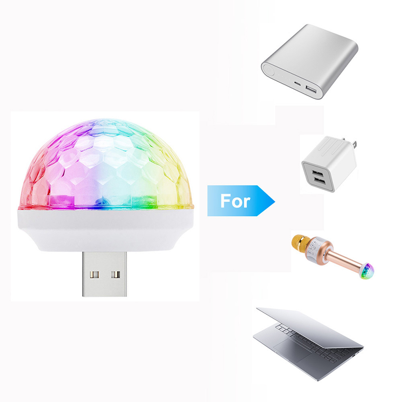 Stage DJ RGB Strobe Magic Ball Mini Disco Light Usb Car Atmosphere Lamp Inner Ambient Star Light Led