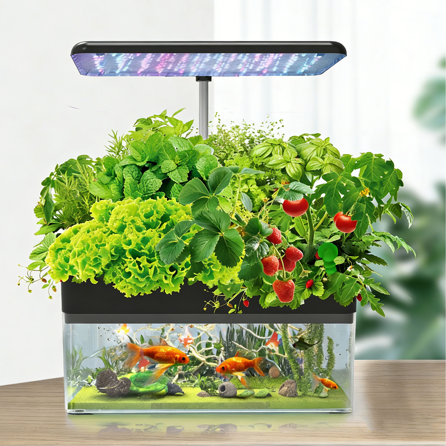 IGS-70 Indoor Hydroponic Planting Aquaponic LED Grow Light and Fishtank With Smart Gardens System and Fish Culture System