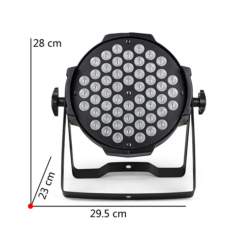 180W 54x3W LED PAR Light Indoor Stage Wash Light with RGBW Single Color or RGB 3-in-1 LEDs, 7-Channel DMX512 Control Stage Light for Party and Event Lighting
