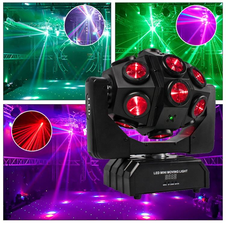 18 LED Rotating Moving Head Lights for Stage KTV Club DJ Disco Bar Birthday Christmas Event Wedding Family Party Festival