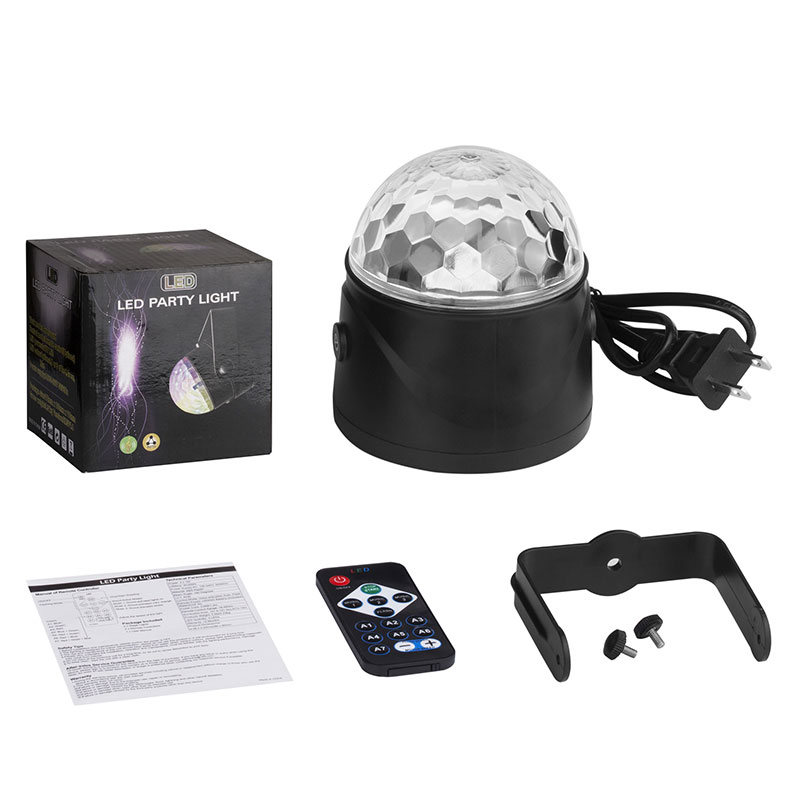 4w Dynamic Sound-Activated Magic Ball Light with Remote Control – Colorful Rotating Disco Lamp for KTV, Bars, and Party Rooms
