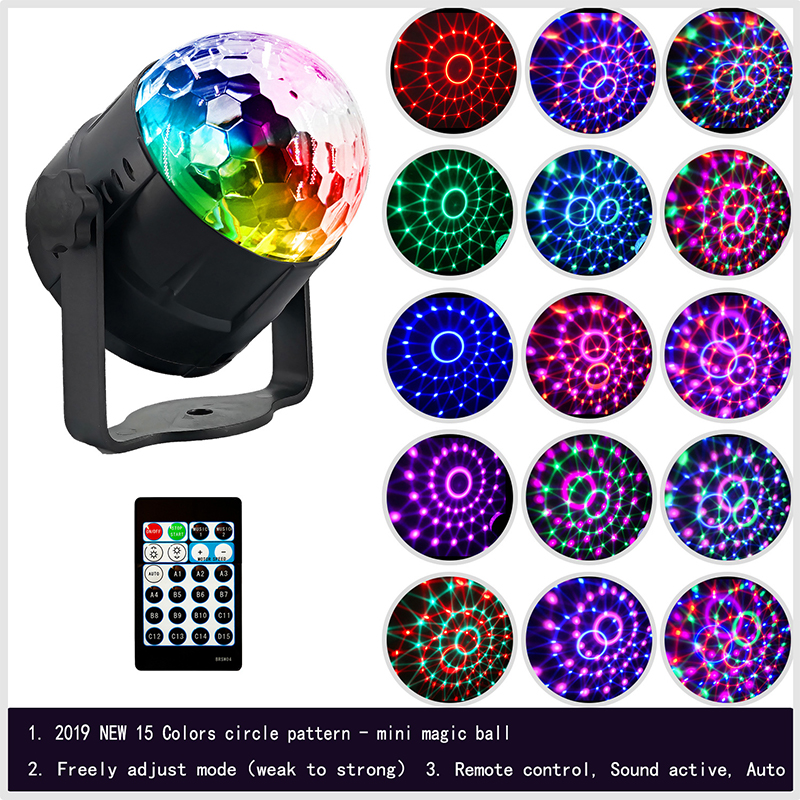 LED Stage Lights 15 Colors RGB DJ LED Par Light Remote Controlled  Uplights for Wedding Birthday Christmas Holiday Music Show Dance Party Stage Lighting