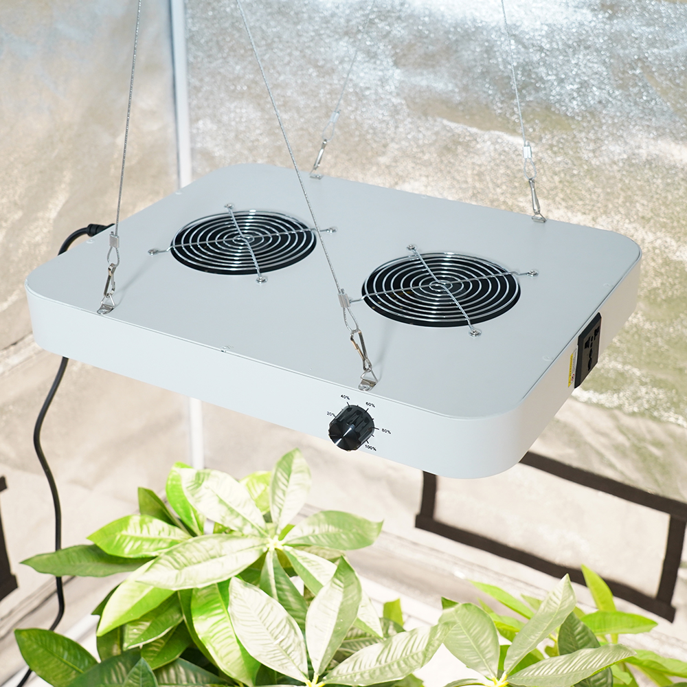 Dimmable 260W Led Grow Light for Indoor Plants Full Spectrum Built-in Fan Led Grow Light for Grow Tent