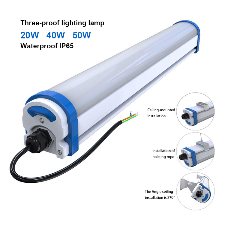 5 Years Warranty High Quality Linkeable IP65 Waterproof Outdoor IK09 PWM Dimmable 40W 4 ft LED Tri-proof Lights LED Tubes