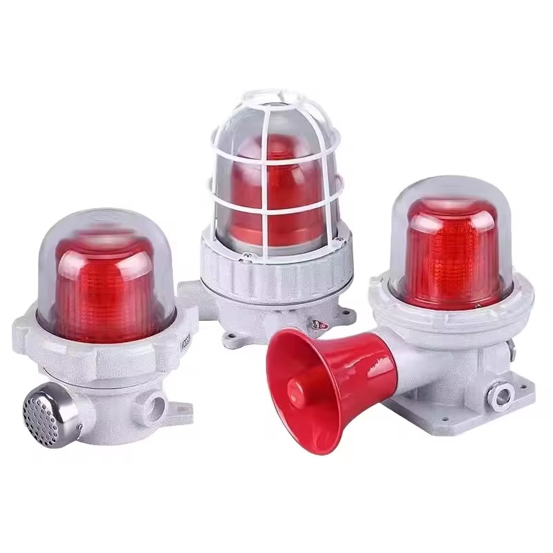Hot Sell Atex Audible Visual Alarm Siren Red 90db 24v Dc Ip66 Explosion Proof Led Strobe signal Alarm Warning Lights