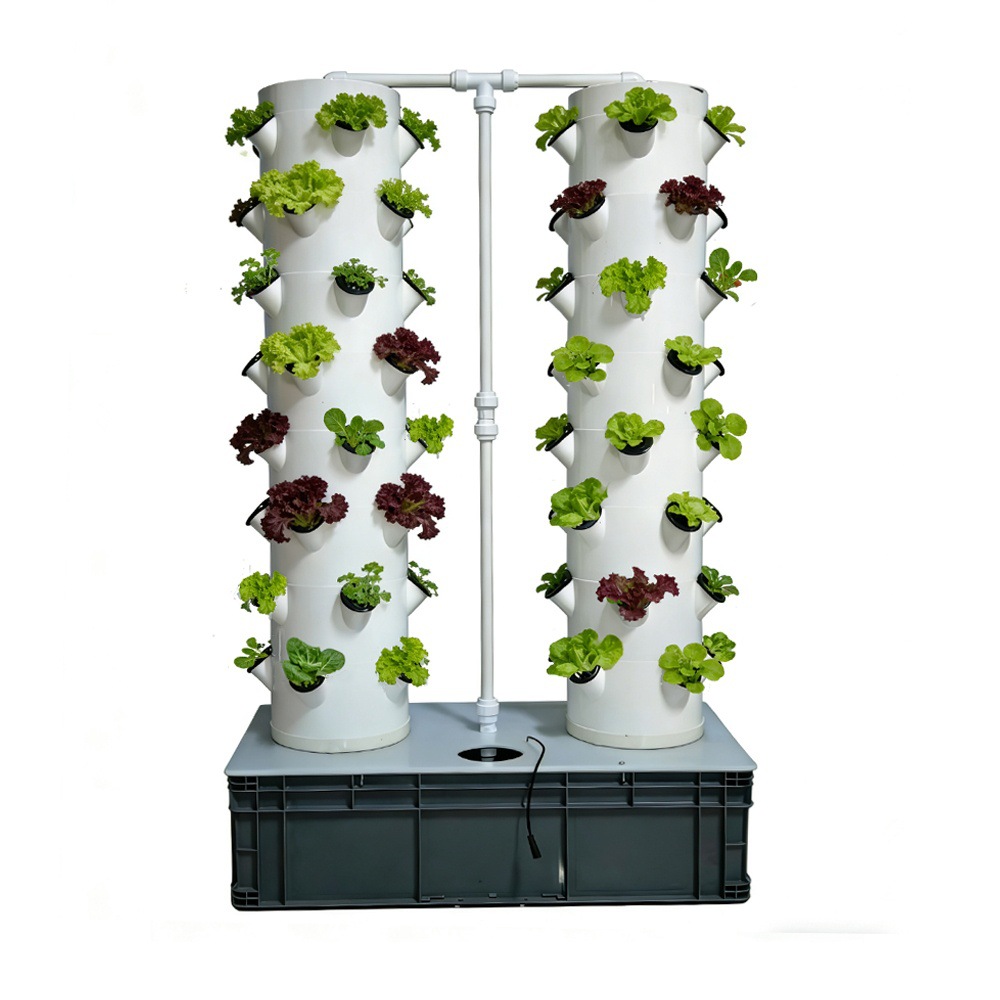Home Garden Greenhouse Indoor Vertical Farming 6 8 10 Layer Hydroponic System Aeroponic Growing Tower with Net Pot Water Pump