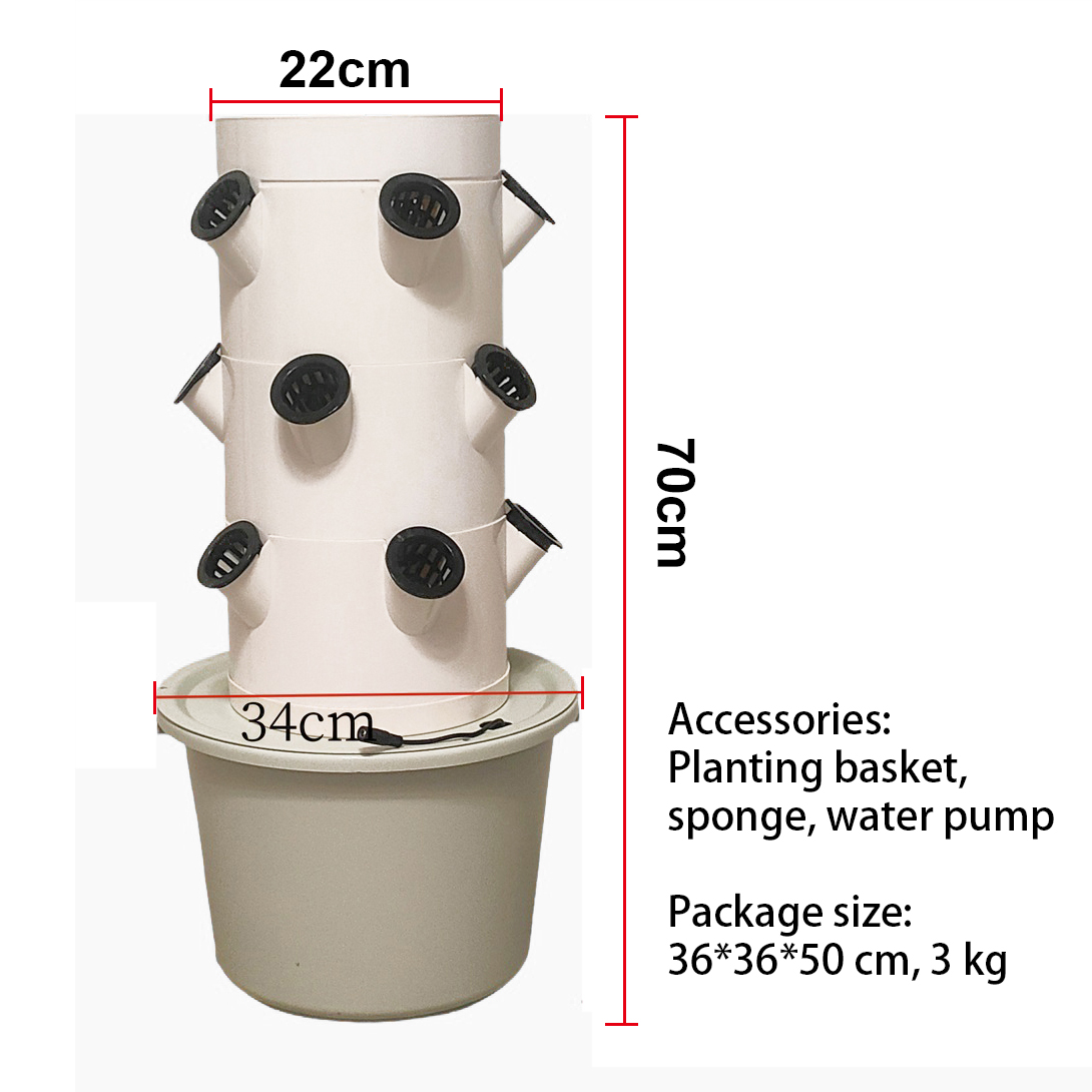 Indoor/outdoor 9 Layers 36 Holes AeroponicTower Aeroponics Herb/Flower/Vegetable Garden Vertical Hydroponic Growing Tower System