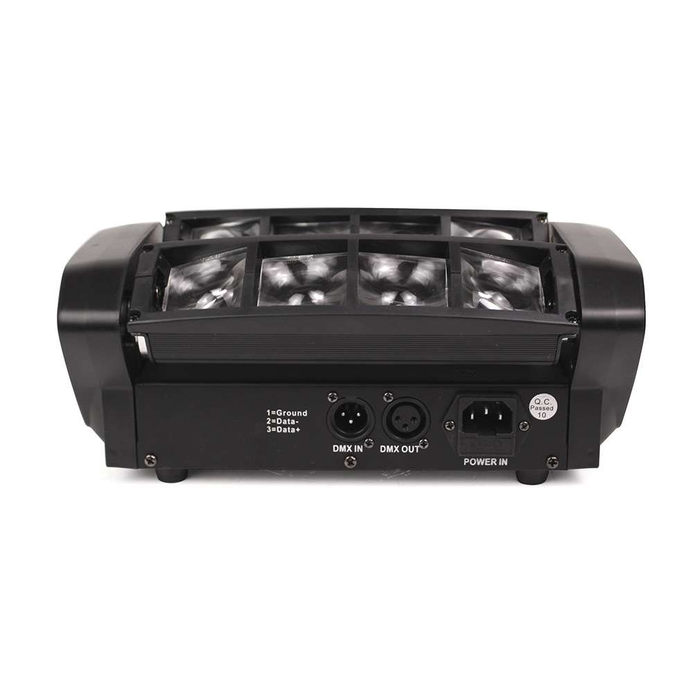45W RGBW Mini Spider Light with 8x3W Cree LEDs Unique Moving Beam Effects Sound DMX Master Slave Control 7/13 Channels AC100-240V for Bars Disco Events Concerts