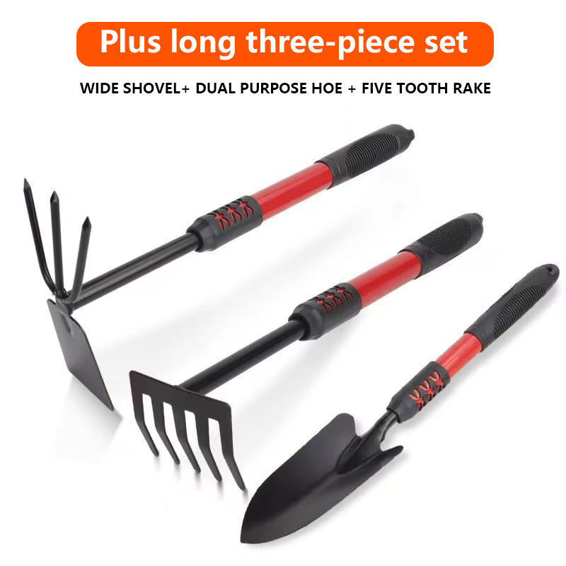 Garden black rubber handle five-tooth rake