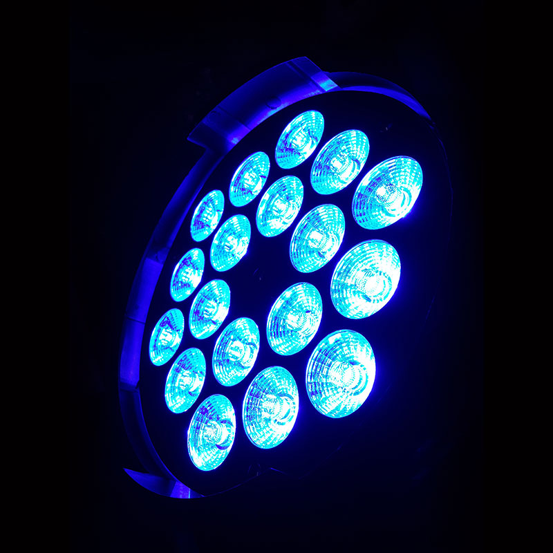 200W 18x10W 4-in-1 Full Color LED PAR Light, Indoor Stage Wash Light with Selectable Beam Angles (25°/35°/45°), DMX512 Control, Black or White Die-Cast Aluminum Housing, for Party and Event Lighting