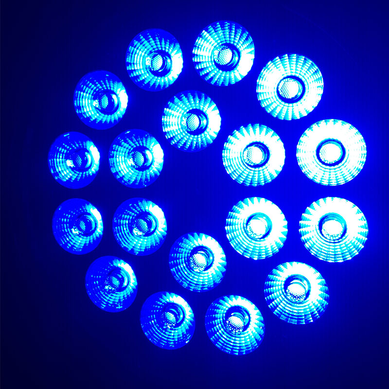 200W 18x10W 4-in-1 Full Color LED PAR Light, Indoor Stage Wash Light with Selectable Beam Angles (25°/35°/45°), DMX512 Control, Black or White Die-Cast Aluminum Housing, for Party and Event Lighting