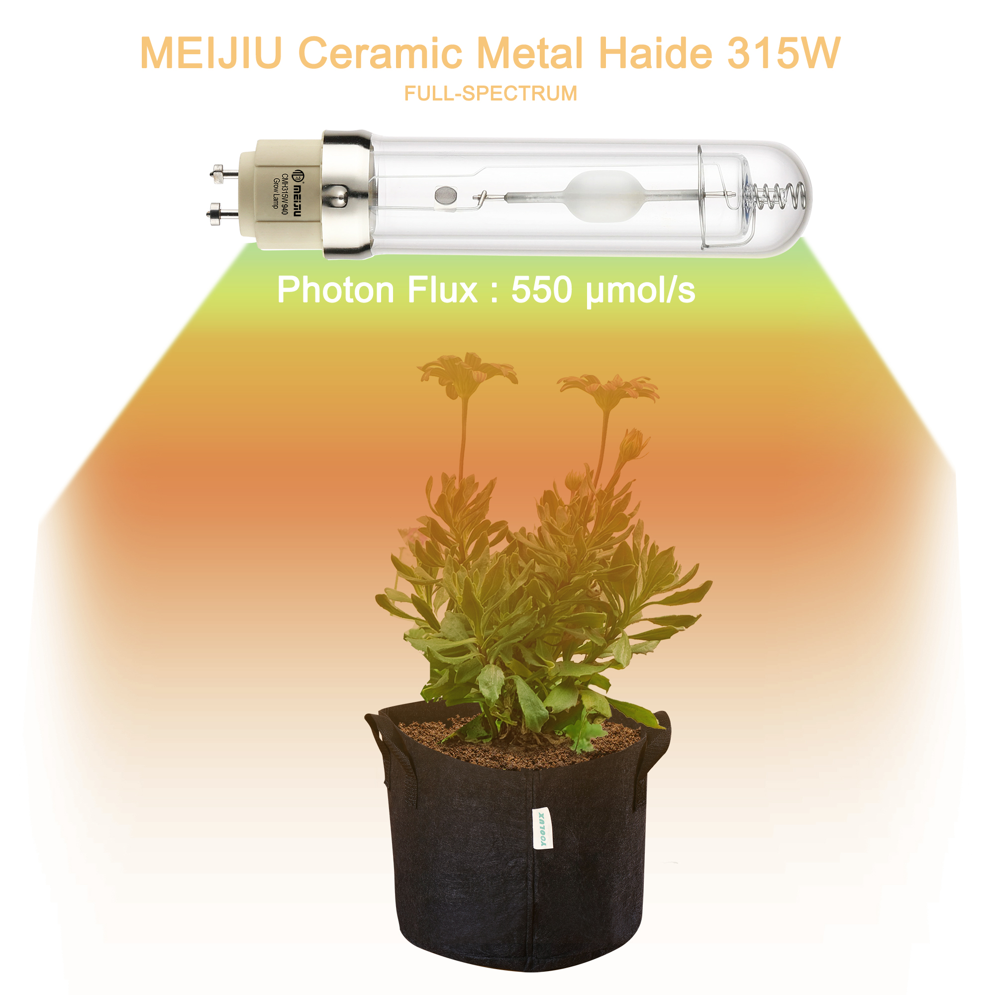 New Design 315 Watt Ceramic Metal Halide LAMP Full Spectrum Indoor Grow CMH Bulbs with 4000K 3100K for Gardening