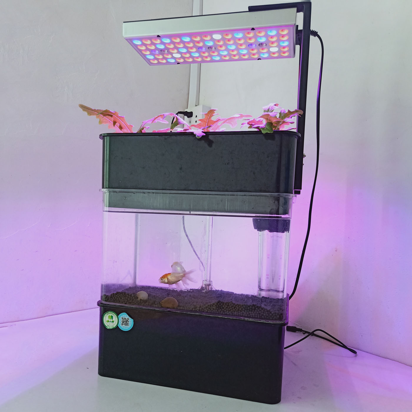 Smart Home Hydroponic Growing System Fish Culture Indoor LED Grow Light with Eco-Friendly Fishtank Flower Pots & Planters