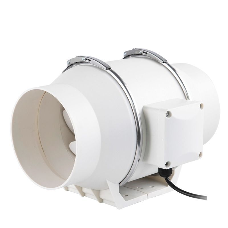 6-Inch Round Plastic Inline Tube Fan HF-150, 75W Power with 4 Speed (White)