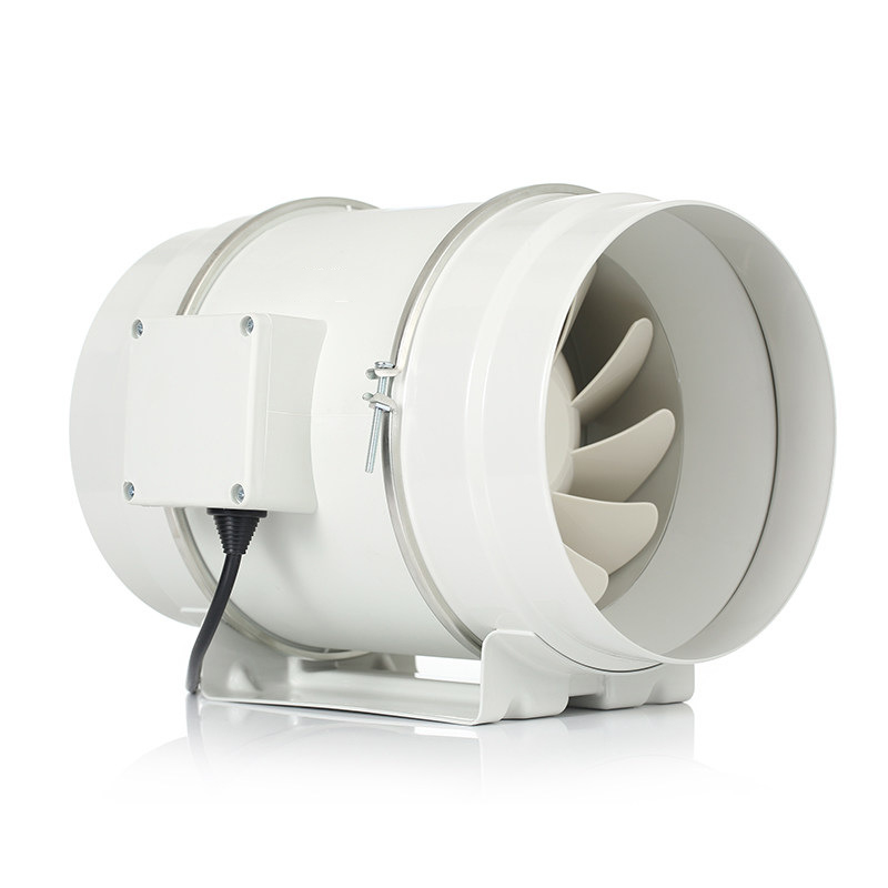 10-Inch Round Plastic Inline Tube Fan HF-250, 225W Power with 4 Speed (White)