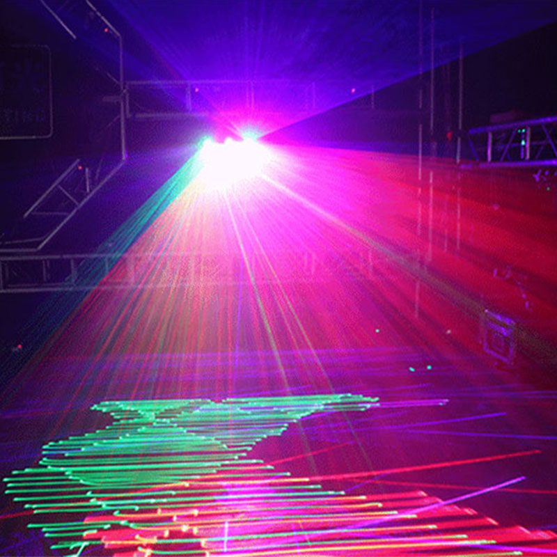 Three-Head 40w RGB Full Color Laser Stage Light, Sound Activated & DMX Control with 51 Patterns, High-Precision Scanning for Bars, Clubs, Parties, and Events