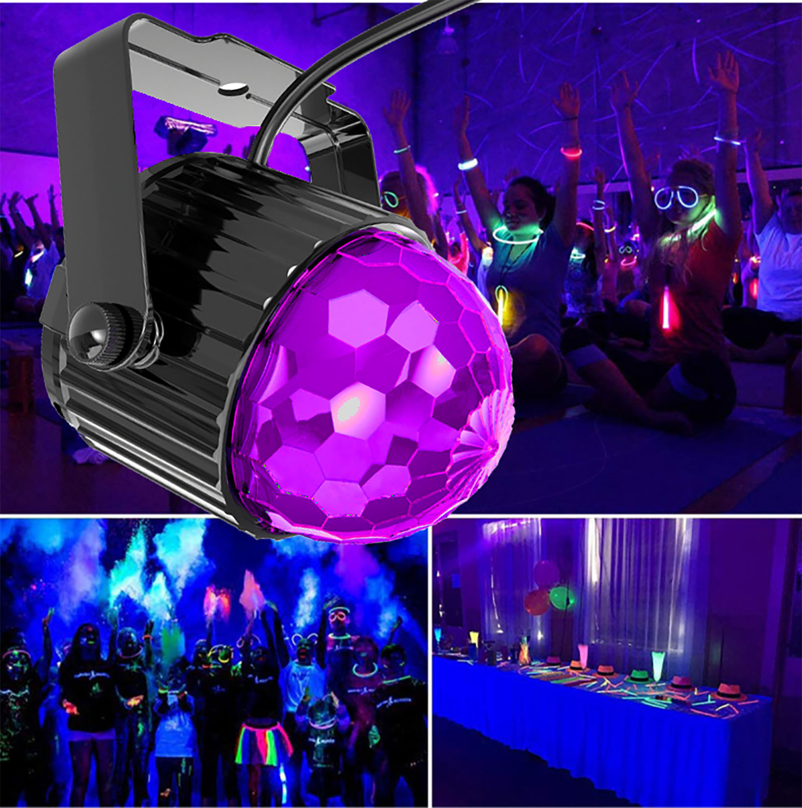 DJ Stage Lighting 6W UV LED Margic Ball Light UV LED Black Lights for Xmas Event Party With Remote Control