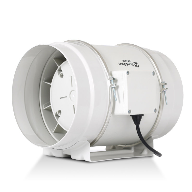 10-Inch Round Plastic Inline Tube Fan HF-250, 225W Power with 4 Speed (White)
