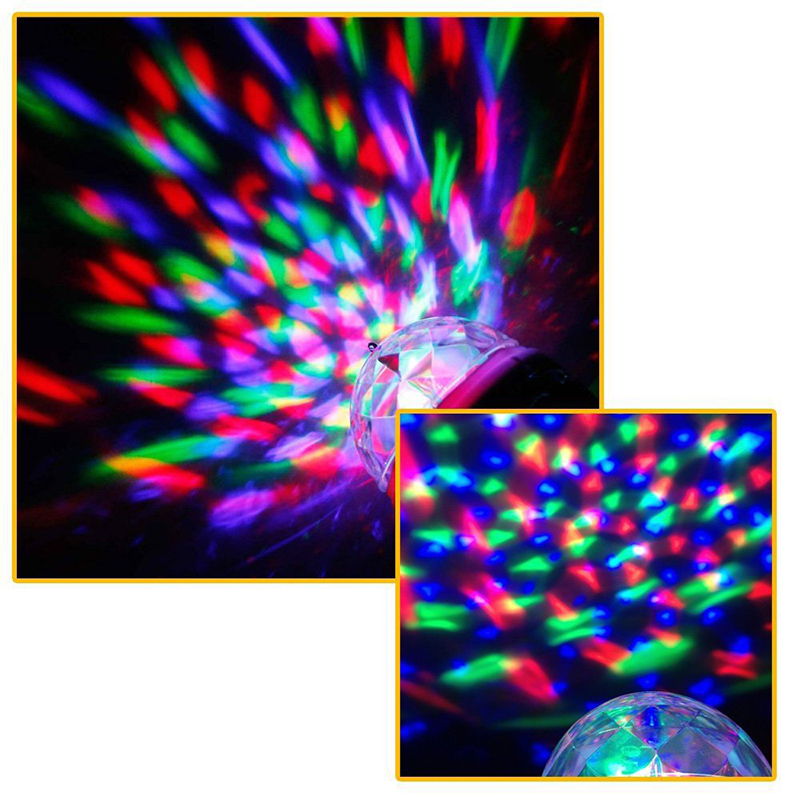 USB Mini Disco Ball Party Lights Sound Activated DJ Stage Strobe Lights Portable Led Car Atmosphere Lights for Xmas Stocking Stuffers, Parties, Karaoke, Bar 