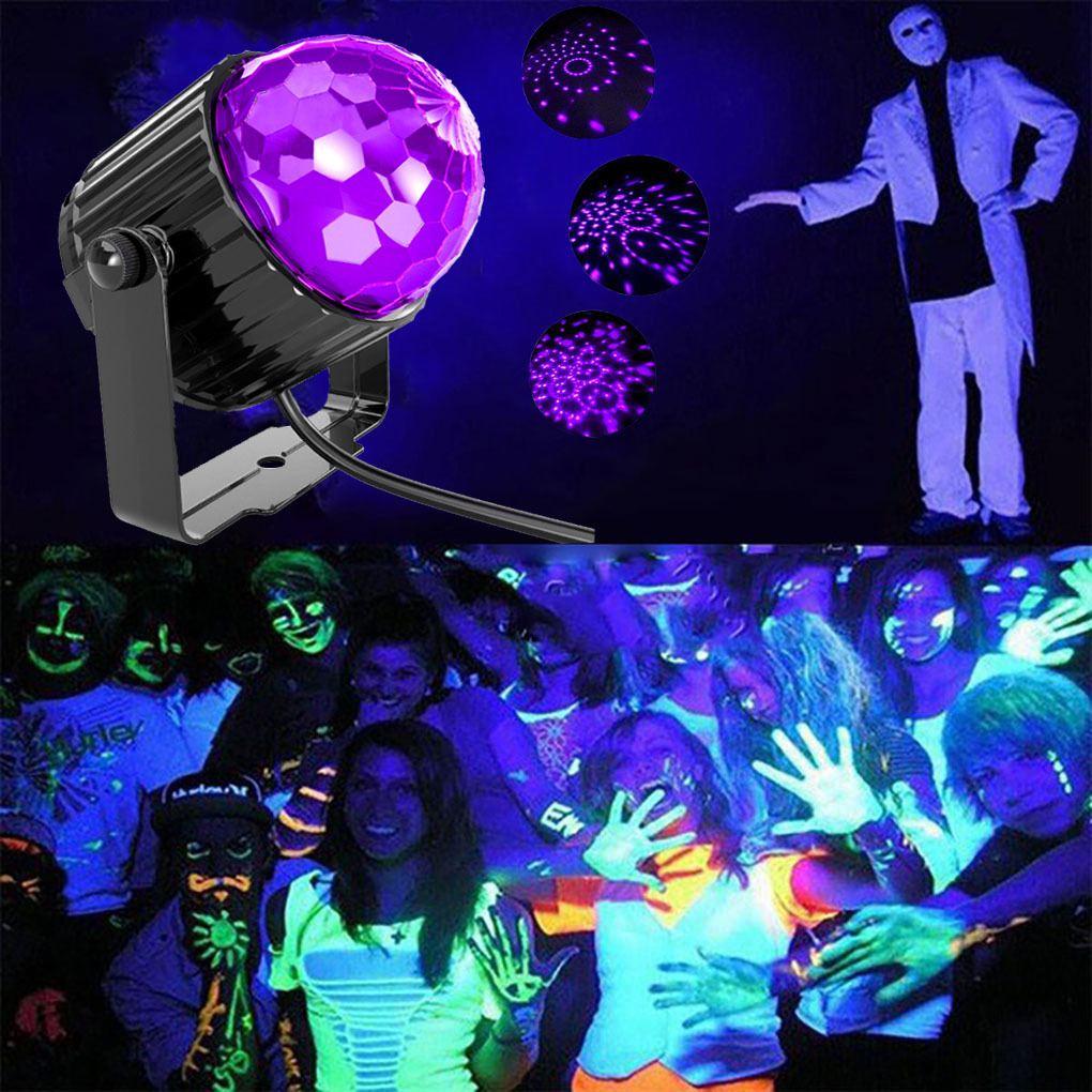 DJ Stage Lighting 6W UV LED Margic Ball Light UV LED Black Lights for Xmas Event Party With Remote Control