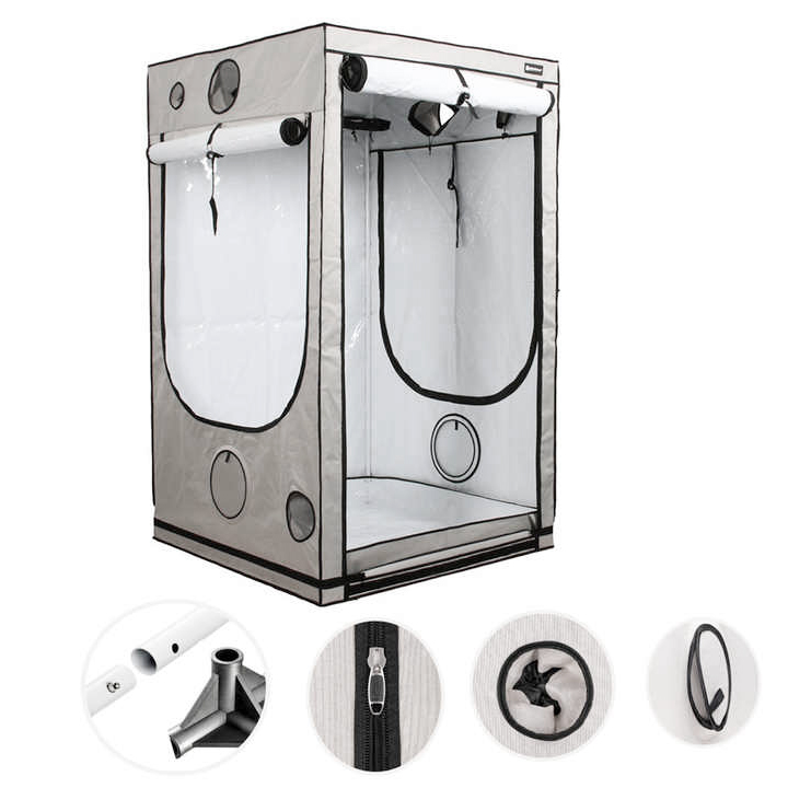 MEIJIU Hydroponics Indoor Grow 120x120X200CM 600D Grow Tent