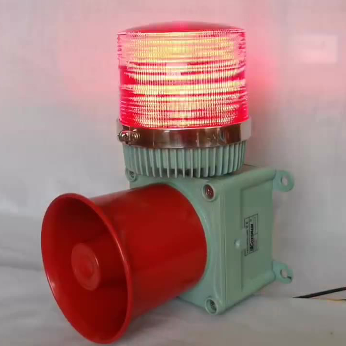 220V 120db High Decibel Portable Security Fir Alarm Siren Construction Safety Alarm with Beacon Light