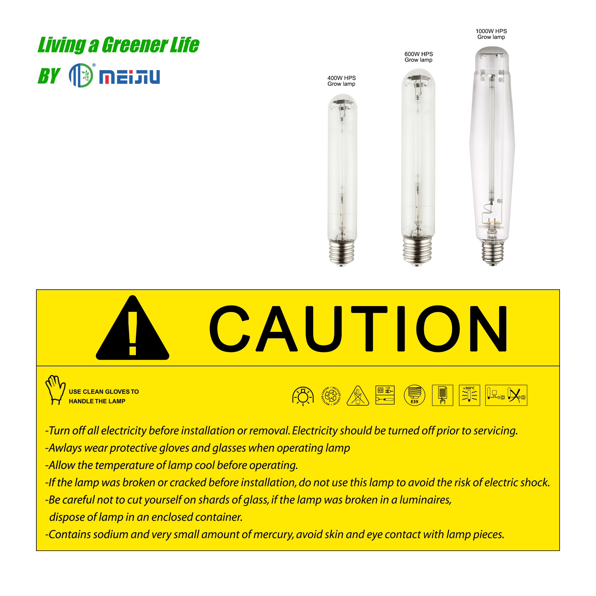 HoneyFly High Pressure Sodium Lamp E40 150W 250W 400W 1000W Metal Halide Halogen Bulb Lighting Quartz Glass CE RoHS UKCA