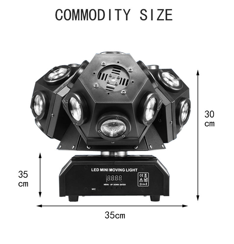150W Triple Arm Moving Head Light with 18x10W LEDs 13/21 Channels DMX512 Sound Activated Master Slave Modes AC100-220V