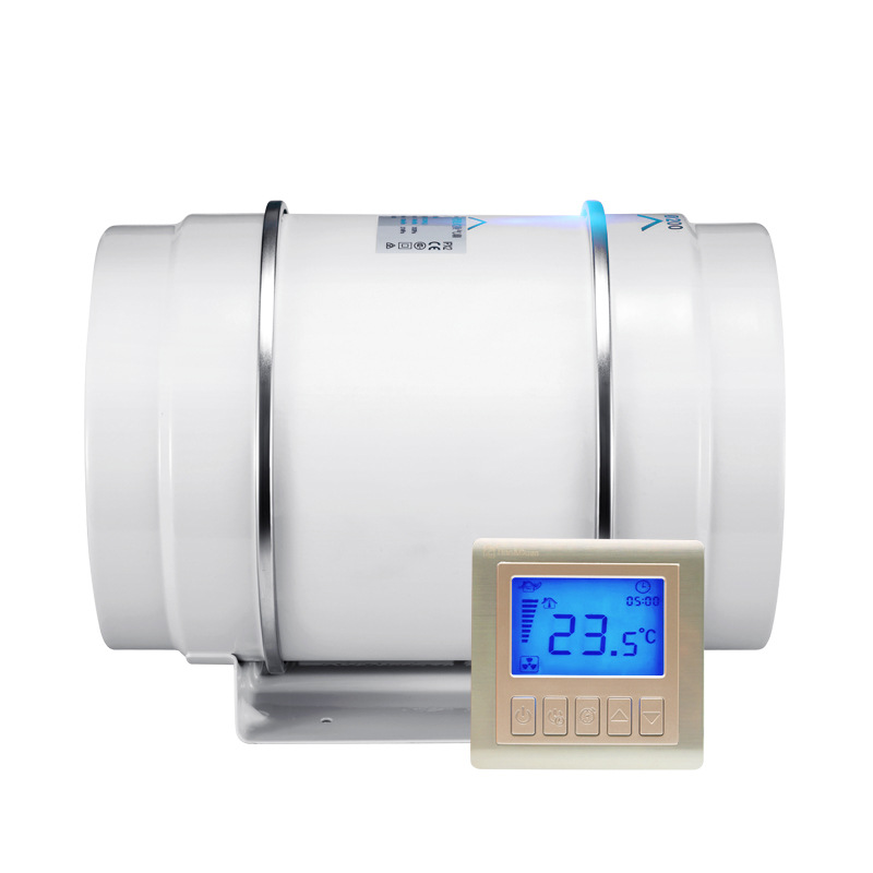 10-Inch Round Plastic Inline Tube Fan HF-250, 225W Power with 4 Speed (White)