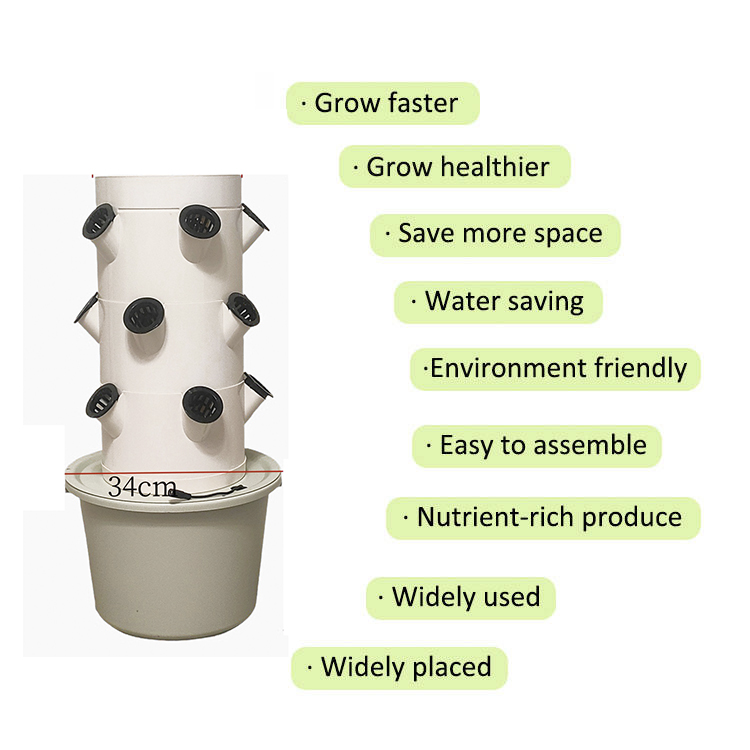 Indoor/outdoor 9 Layers 36 Holes AeroponicTower Aeroponics Herb/Flower/Vegetable Garden Vertical Hydroponic Growing Tower System