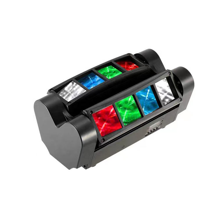 45W RGBW Mini Spider Light with 8x3W Cree LEDs Unique Moving Beam Effects Sound DMX Master Slave Control 7/13 Channels AC100-240V for Bars Disco Events Concerts